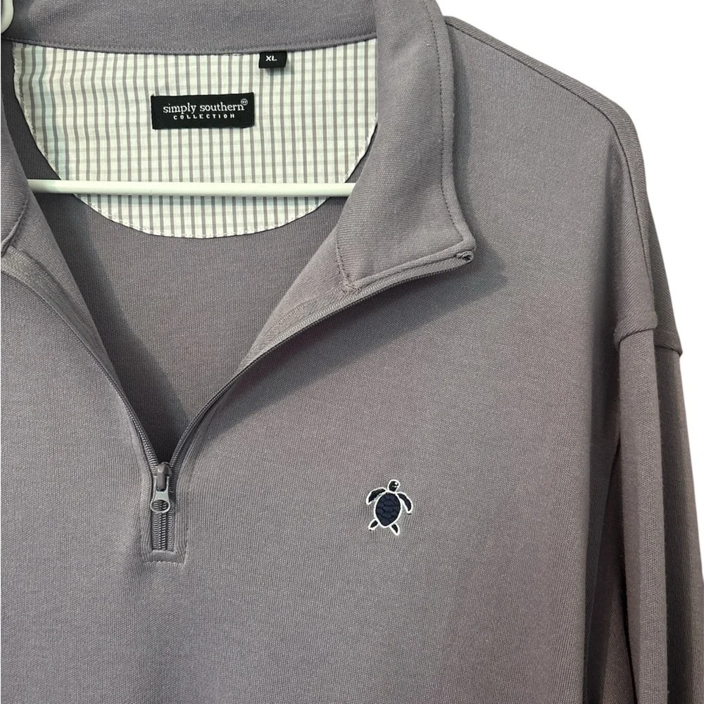 Simply Southern 1/4 Zip Pullover Sweater Size XL Men Purple Poly Cotton - Picture 2 of 3